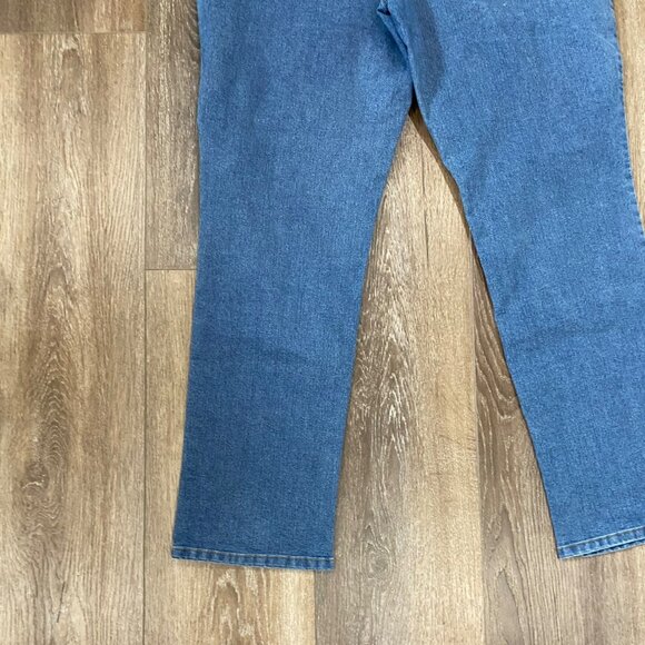 Woman Within 22W Tall Blue Denim Straight Leg Jeans - Picture 7 of 9